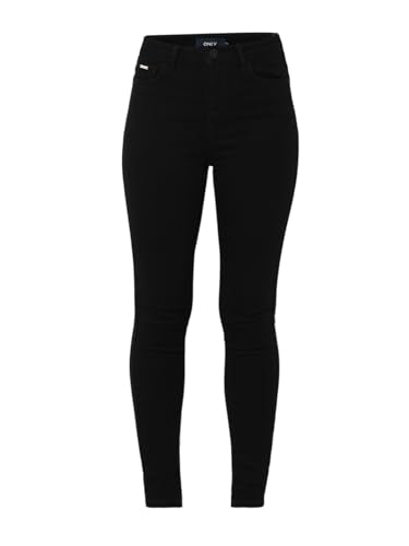 ONLY Women's Solid Skinny Fit Mid-Rise Black Jeans
