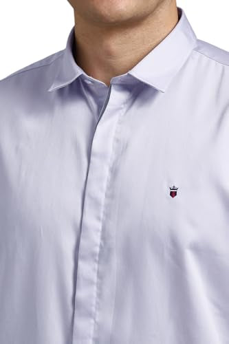 Louis Philippe Men Lilac Solid Full Sleeves Casual Shirt