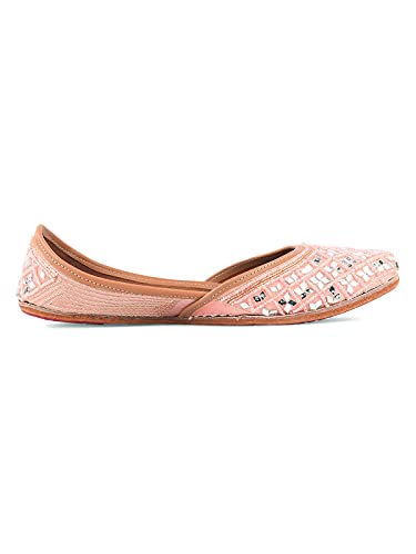 DESI COLOUR Casual Footwear for Womens/Punjabi Jutti/Mojari for Party Peachy Mirror
