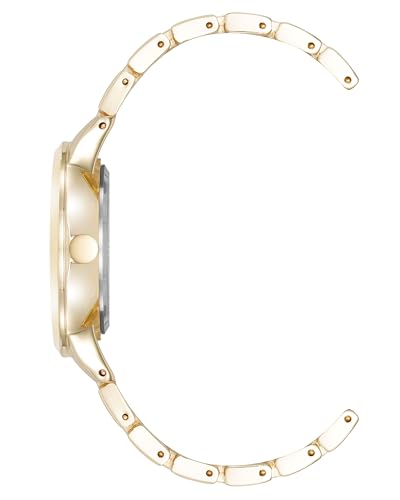 Nine West Women's Bracelet Watch, Analog Display, Gold-Tone Metal Band, Limited Movement, Mineral Crystal Lens