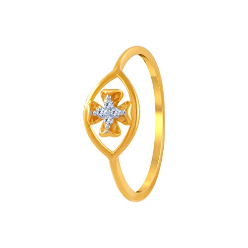P.C. Chandra Jewellers 14k (585) Yellow Gold and American Diamond Ring for Women