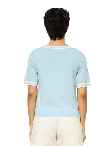 ONLY Women's Regular Light Blue T-Shirt
