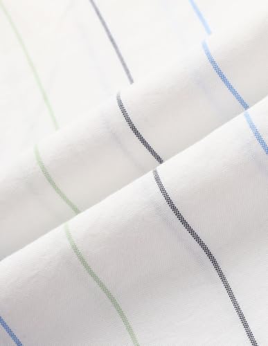 U.S. POLO ASSN. Mens White Striped Collared Neck Long Sleeve Men's Casual Shirts (USSHTFX0528_White_48)