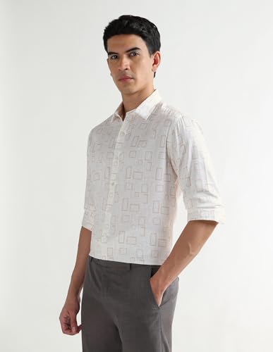 Arrow Beige Formal Shirt_ARAEOSH3080_40