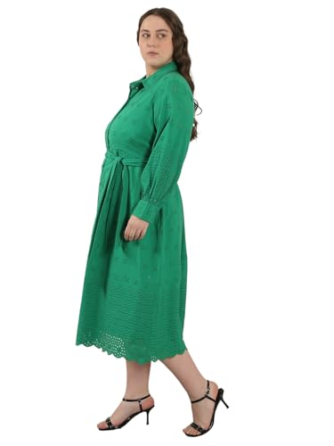 VERO MODA Curve Women's Fit & Flare Green Dress