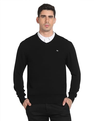 V-Neck Solid Sweater Black