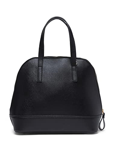 Aquatan Black Saffiano Faux Leather Handbag for Women with Crossbody Strap | Stylish and Practical Everyday Bag