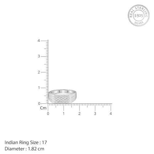 GIVA 925 Silver Textured Edge Ring For Him, Adjustable | Gifts for Men and Boys | With Certificate of Authenticity and 925 Stamp | 6 Months Warranty