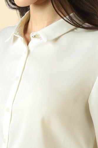 Allen Solly Women White Solid Long Sleeves Shirt