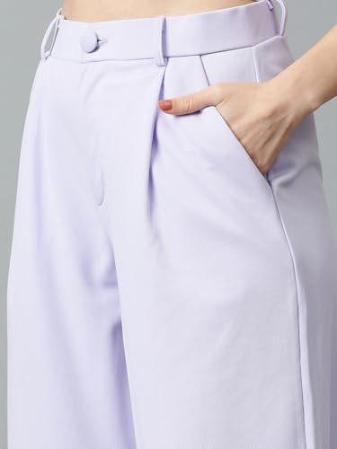 KOTTY Women's Straight Leg High-Rise Stylish Designer Trousers(Multicolor,30)