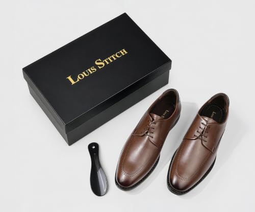 LOUIS STITCH Men’s Russet Tan Formal Lace-Up Derby Shoes | Formal Lace-Up Shoes for Men | Business & Occasion Wear | LSVSWC-1 |UK-6