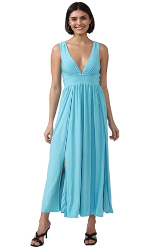 FOREVER 21 women's Polyester Classic Maxi Dress (460408_Blue