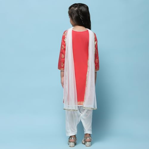 Biba Girls Cotton PRINTED STRAIGHT Suit Set (KWCOLOR IMPRINTS2953E_RED_3), 2-3 Years