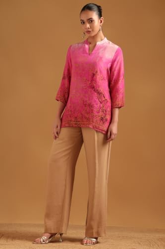 Soch Womens Pink Viscose Botanical Tunic
