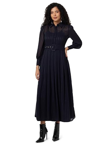 Styli Women's Polyester A-Line Maxi Dress (7003913622_Blue_2XL)