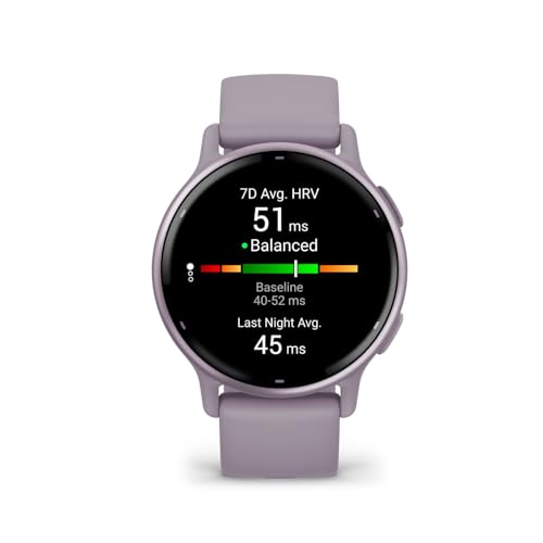 Garmin Vivoactive 5, Health and Fitness GPS Smartwatch, AMOLED Display, Up to 11 Days of Battery |Metallic Orchid Aluminum Bezel with Orchid Case and Silicone