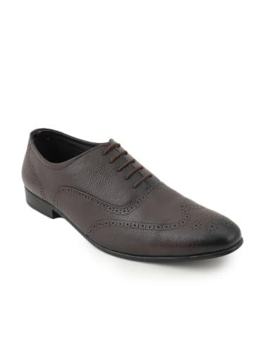 RAI SAHAB Formal Shoe for Men | Lace-Up Oxfords for Business & Casual Wear | Stylish Design with Comfortable Fit for All-Day Support(6405BRN-12UK) Brown