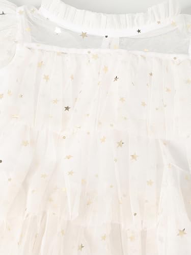 Max Girls Embellished Layered Dress (White_12-18 M)