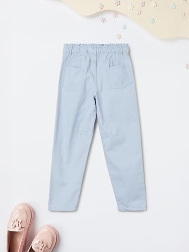 Max Girls Solid Mom Fit Jeans (Blue_4-6 Y)