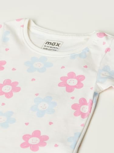Max Girls Printed T-Shirt - Pack of 3 (Multicolour_12-18 M)
