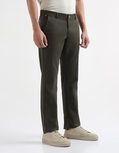 Arrow Sport Men's Twill Air Soft Trousers (ASAKTR2688_Green_32)