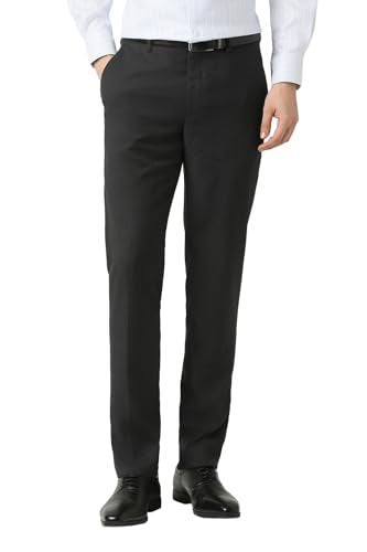 Men Black Textured Trousers