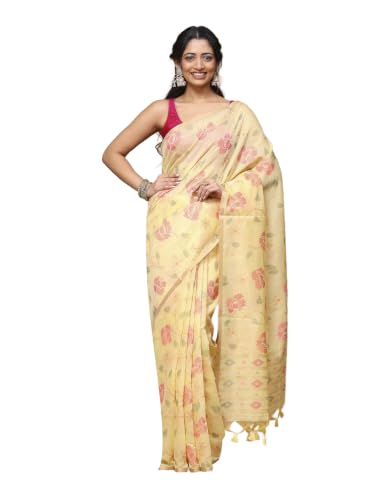 Meena Bazaar Art Silk Saree For Women |YELLOW Colour