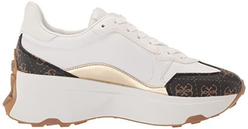 Guess Women's Calebb3 Trainers, White Brown 145, 7 UK