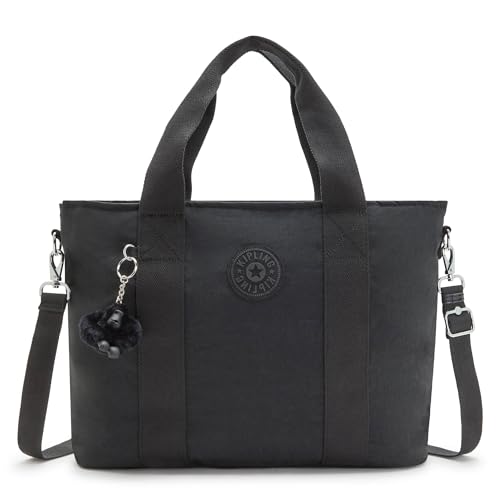 Kipling Minta Large Shoulder Bag, Black Noir, 15.75''L x 12''H x 5.25''D, Kipling Women's Minta L Tote Bag