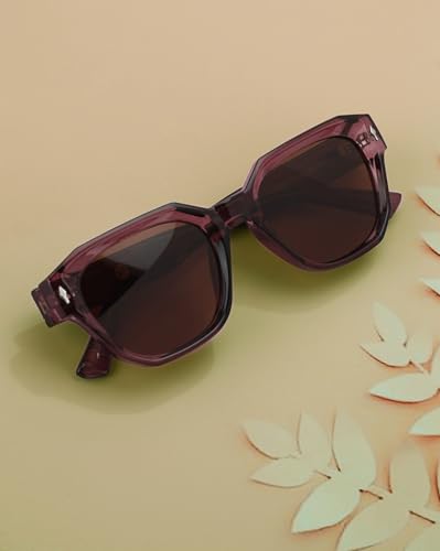Carlton London Brown Toned with Brown Polarised Lens Rectangle Sunglass for women