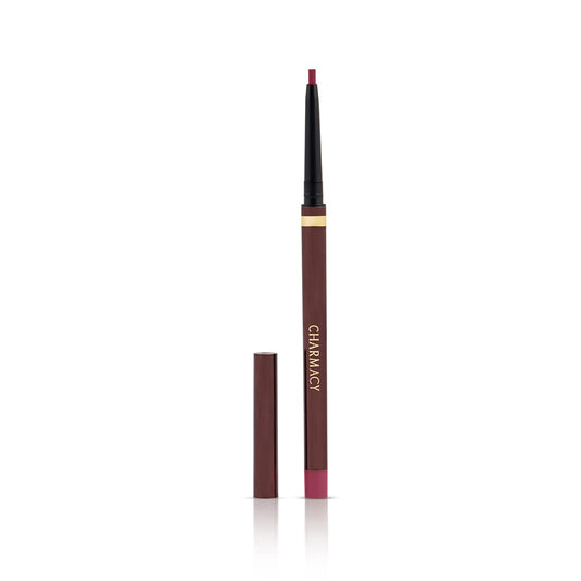 Charmacy Milano Lip Contour Lip Liner (Dark Cherry) - 0.1 g, Long Lasting, Lip Definer, Matte Texture, Glides on Smoothly, Precise Tip, Easy Roll On Packaging