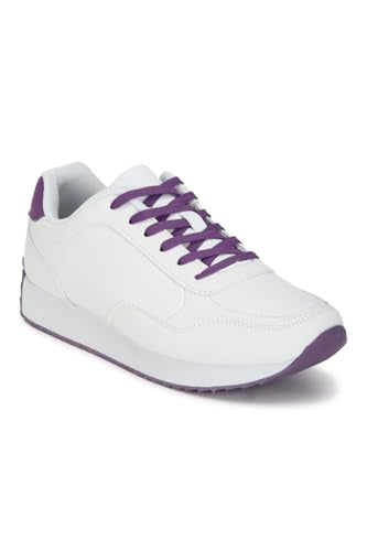 Women White Casual Lace Up Shoes