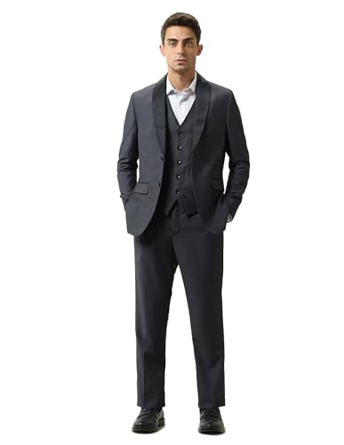 Arrow Men's Shawl Collar Tailored Fit Suit (ARAJSU5515_Grey_46)