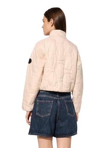 ONLY Women's Solid Regular Fit Beige Jacket