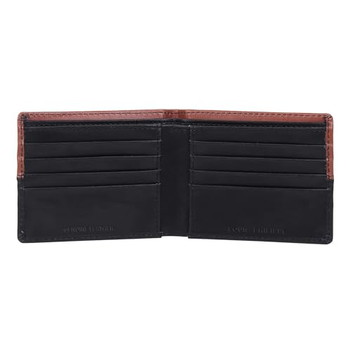 Louis Philippe Wallet for Men Bi-Fold Slim & Sleek Genuine Leather (Tan & Black) | Without Brand Box