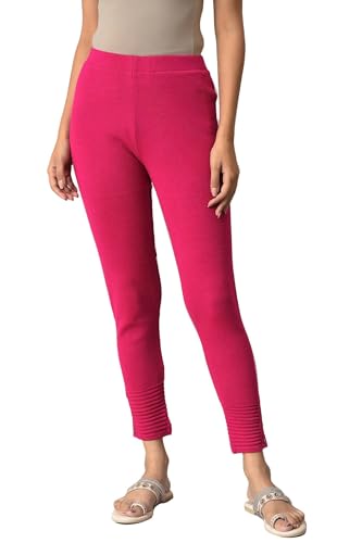 W for Woman Pink Acrylic Winter Leggings_22NOW60421-212142_S