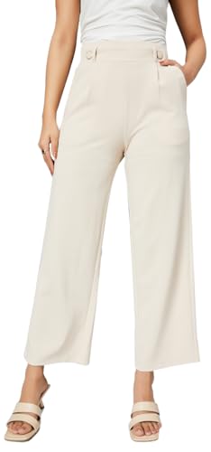 Max Women's Regular Casual Pants (SFB3604_Ecru