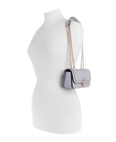 Guess Women Lavender Grey Textured Orlina Mini Crossbody Bag