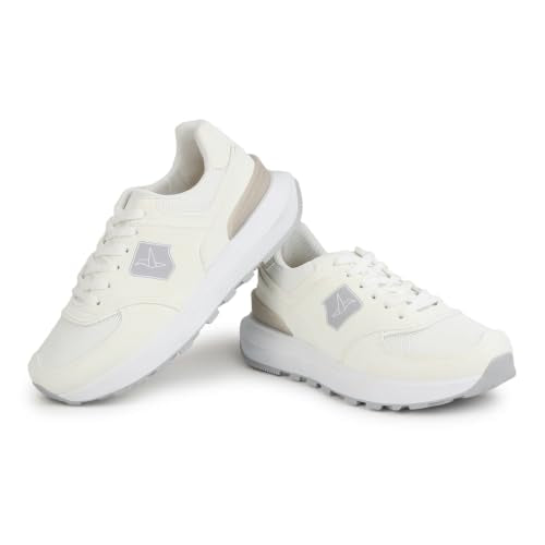 YOHO Sneakers for Women | Breathable Upper, Cushioned insoles & Lightweight Casual Shoes for Everyday Wear | Sporty & Stylish CAS 106 | White - UK 8