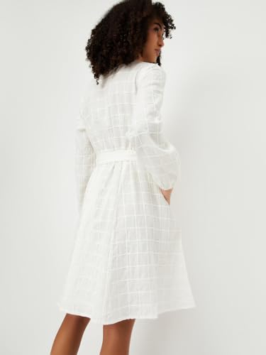 Max Women's Polyester A-Line Midi Dress (TP55003_Off White