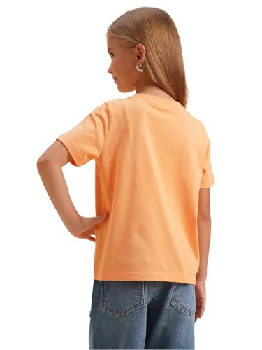 VERO MODA Girl's Regular Fit Orange T-Shirt