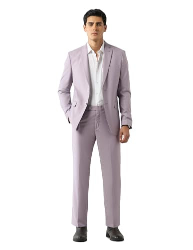 Arrow Men's Polyester Business Suit Pants Set (ARAJSU5531_Light Lavender