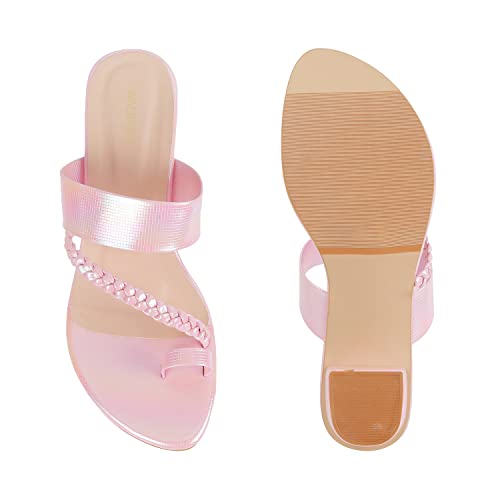 Walkway Women Pink Block Heel Sandal UK/7 EU/40 (32-171)