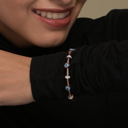 PALMONAS Evil Eye Bracelet for Womens - Waterproof & Anti-Tarnish, Gift for Girls & Women