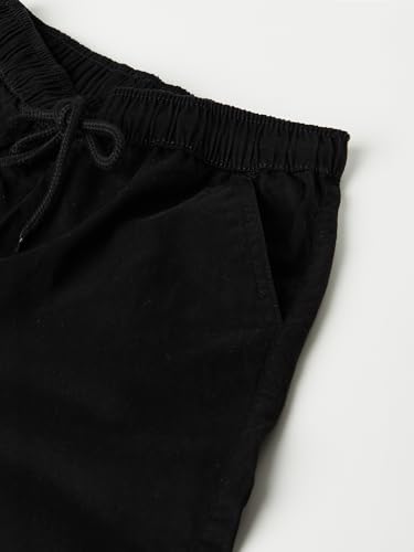 Max Girls Solid Parachute Cargos (Black_10-12 Y)