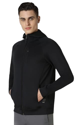 Van Heusen Men Black Solid Casual Jacket