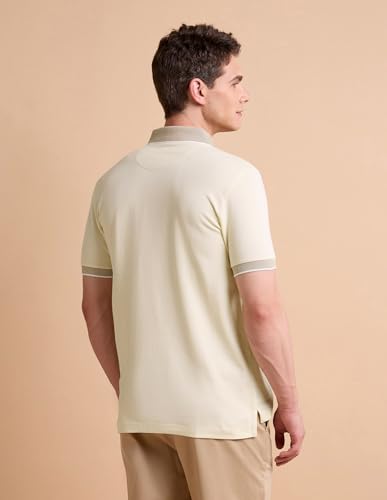 U.S. POLO ASSN. Men's Solid Pure Cotton Polo Shirt Beige