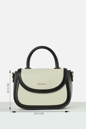Van Heusen Women Satchel Bag |Smart & Stylish Bag | Crossbody Detachable Strap, Green