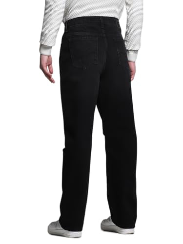 Jack & Jones Men's Dark Grey High Rise Loose Fit Jeans