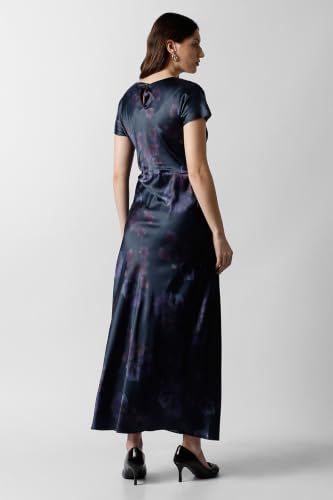 Women Navy Print Party Dress